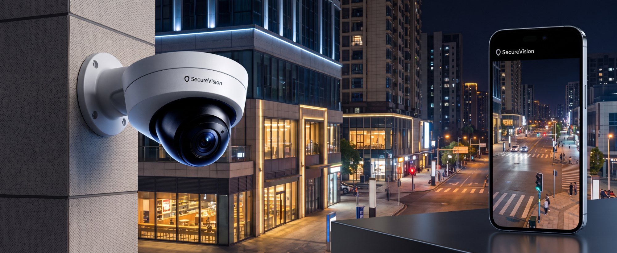 CCTV surveillance camera system monitoring a commercial premises